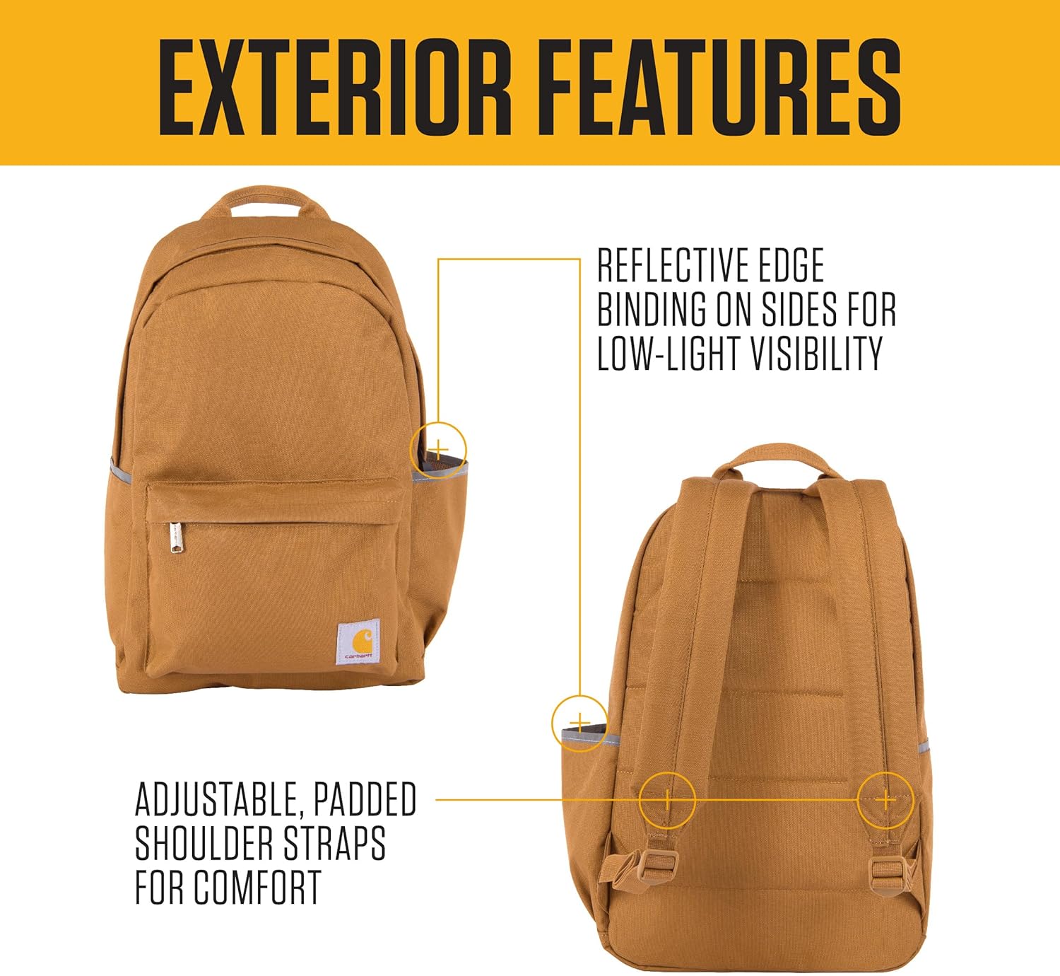 Carhartt 21L Classic Laptop Backpack, Water-Resistant Pack W/ 15" Laptop Sleeve and Organizational Compartments, Black - Image 2
